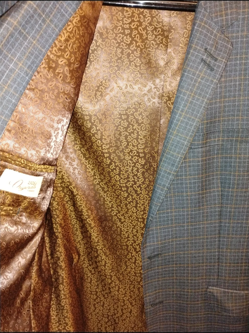 Men's Plaid Sport Coat in Brown and Green - Classic Two-Button Blazer